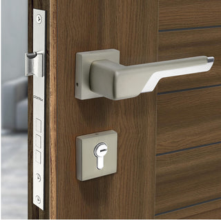 Plantex Door Lock 7093 7 Inch Handle Lock for Door 3 Keys/Mortise Lock for Home Office Hotel (Satin White & Chrome)
