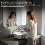Plantex White Marble Countertop Wash Basin/Tabletop Basin/Ceramic Wash Basin for Bathroom/Bathroom Sink/ (Marble Basin with Grey Veins, 18 x 13 x 5.5 Inch)
