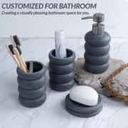 Plantex Resin Bathroom Accessories Set/Soap Holder for Bathroom/Toothbrush Holder/Tumbler Holder/LiquidsSoap Dispenser - 4 Piece(Grey, XY-PS-001)