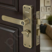 Plantex Heavy-Duty Door Lock/Door Handle Set with 3 Years of Warranty/Mortise Lock with 3 Keys, Brass Lockbody & Cylinder (8136 - Brass Antique)
