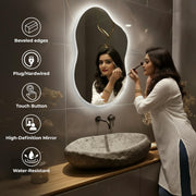 Plantex LED Bathroom Mirror with 3 Tone/Designer Mirror for Living Room/Bedroom/Dressing Room - Cloud Shape (18 x 24 Inch)