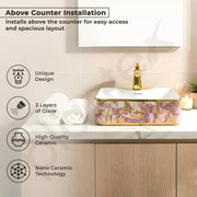 Plantex Table Top Wash Basin for Bathroom/Designer Ceramic Washbasin/Countertop Vessel Sink Basin (19 x 15 x 5.5 Inch)