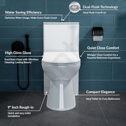 Plantex Commode for Toilet/Ceramic One Piece Western Toilet/Rimless Commode with Soft Closing Toilet Seat - S Trap Outlet (White)