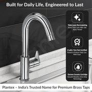 Plantex PAC-1812 Kitchen Sink Tap with Water Efficient Tap Aerator/Wall Mount Sink Tap for Kitchen Basin with 360Ãƒâ€šÃ‚Â° Swivel Spout (Chrome)