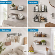 Plantex Self-Adhesive Single Sticker for Bathroom/Hanger for Bedroom/Livingroom/Magic Sticker for Wall/Strong Magic Adhesive Sticker for Kitchen Corner Shelf -Pack of 4 (6x6cm)
