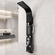 Plantex Shower Panel/6 in 1 Shower System/304 Grade Stainless Steel Rainfall Showerhead with Handshower for Bathroom/Tub Spout/Body Massage Spray With Hot &cold Mixer-(1016, Black)