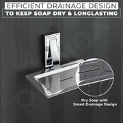 Plantex Soap Holder for Bathroom/Pure Brass Single Soap Dish/soap Stand/Soap Bar/Soap Case/Bathroom Accessories - Pack of 1 (APS-RTO-06, Chrome)