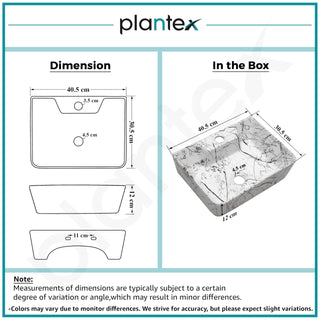 Plantex Wall Mounted Wash Basin for Bathroom/Designer Ceramic Washbasin/Rectangle Small Basin for Handwash/Home/Office (16 x 12 x 4.5 Inch)