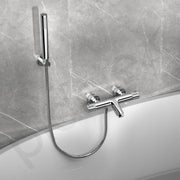 Plantex 2in1 Wall Mixer/Pure Brass Hot & Cold Water Tap with Hand Shower - Pack of 1 (Chrome)
