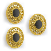 Plantex Drawer Knobs/Round Knobs for Cabinets/Pull-Push Knobs for Drawer Home/Office Cabinets - Pack of 3 (Gold) - Zinc
