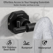 Plantex 304 Grade Stainless Steel Robe Hook/Cloth Holder/Towel Hanger/Bathroom Accessories - Nipron (Black)