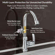 Plantex Pure Brass Sink Tap for Wash Basin with 360Ãƒâ€šÃ‚Â° Swivel Spout/Kitchen Sink Tap with Water Saving Aerator/Water Tap- 7 Year Warranty by Plantex (COL-1012-Chrome)