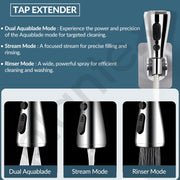 Plantex Flexible Tap Extender for Kitchen Sink/360° Rotation/Diverter Plus Aerator with Extendable Recoil Hose/Fits F22 and M24 mm taps (XL-2014/Chrome)
