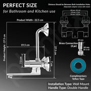 Plantex Wall Mixer for Bathroom 2 in 1 with L-Bend Provision for Overhead Shower/Mixer Tap for Bathroom with Water Saving Nozzle Tap- 7 Year Warranty by Plantex (Orn-218-Chrome)