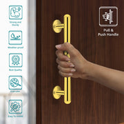 Plantex Main Door Handle/8 Inch Handle for Main Door/Pull-Push Handle for Door - Pack of 2 (S-142, Gold)
