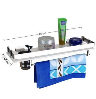 Plantex Acrylic 3in1 Multipurpose Kitchen/Bathroom Shelf/Rack/Towel Holder/Tumbler Holder/Kitchen/Bathroom Accessories(18 x 6 Inches)