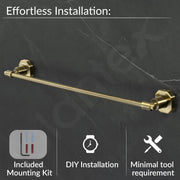 Plantex 304 Grade Stainless Steel Towel Rod/Towel Rack for Bathroom/Towel Bar/Hanger/Stand/Bathroom Accessories - Nipron (24 Inch - Brass Antique)