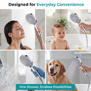 Plantex Hand Shower for Bathroom/3 Mode Multifunctional Shower/5-Inch ABS Plastic Silicone Handheld Shower/Easy Mode Switching – (Chrome, APS-8616)
