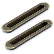 Plantex Concealed Handle for Sliding Door/Sliding Door Handle/224mm Concealed Handle for Wardrobe/Kitchen Cabinet - Pack of 2 (Brass Antique)