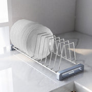 Plantex Stainless Steel Dish Rack/Thali Stand/Plate Stand for Modular Kitchen/Tandem Box Accessories - Pack of 1 (Chrome Finish)