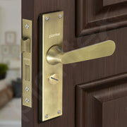 Plantex Stainless Steel Door Lock Ã¢â‚¬â€œ Bathroom Door Lock/Mortise 8inch Keyless Plate Handle Set for Home/Bathroom/Storeroom/Balcony/Office - Pack of 1 (DTM-659, Brass Antique)