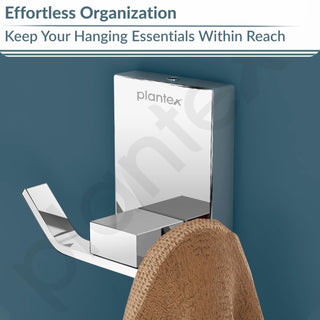 Plantex 304 Grade Stainless Steel Robe Hook/Cloth Holder/Towel Hanger/Bathroom Accessories - Pack of 2 (Iris, Chrome)