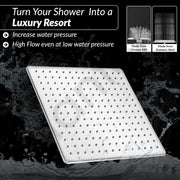 Plantex Stainless Steel Shower head for Bathroom 12 x 12 inch with Water Saving Techonology/Rain Flow Overhead Shower without Arm/Bathroom Showers - (Elegance-Chrome)