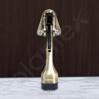 Plantex Door Stopper for Home - 5 Inch Long Hydraulic Stopper With Rubber Grip (Set of 8, Brass Antique)