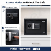 Plantex 22 Litre Hotel Safe Tijori Box/Safe Locker for Home/Digital Locker/Electronic Safety Locker with Master & User Dual Code Access with Emergency Key/2 Years Warranty By Plantex (Black)
