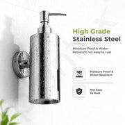 Plantex Liquid Soap Dispenser for Bathroom/Stainless Steel Shampoo Dispenser/Round Hand wash Dispense/Bathroom Accessories - Pack of 1 (Chrome)