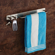 Plantex Stainless Steel Single Towel Rod with Hooks for Bathroom/Towel Stand for Kitchen/Towel Hanger/Hook Rail/Bathroom Accessories (Matt FInish)