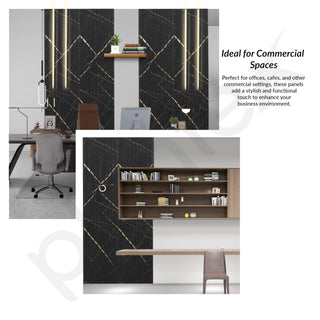 Plantex Wall Panel/PVC Louver Panel for Wall with Size - 12 Inch x 10 Ft/Durable, Lightweight, and Stylish Panels for Office/Hotel/Ideal for Walls & Ceilings - Pack of 1 (Black, 5032)