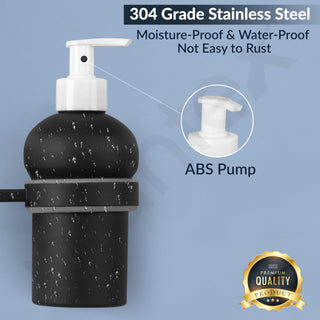 Plantex 304 Grade Stainless Steel Wash Basin Hand Wash Holder and Dispenser for Liquid Soap for Bathroom Accessories - Senso (Black)