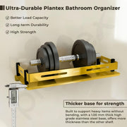 Plantex Stainless Steel Bathroom Shelf/Kitchen Wall Mounted Shelf/Shelf for Washroom/Premium Bathroom Organizer (12x5 Inches, Gold)