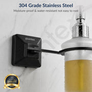 Plantex 304 Grade Stainless Steel Liquid Soap Dispenser/Frosted Glass Shampoo Dispenser/Hand Wash Dispenser/Bathroom Accessories - Squaro (Black)