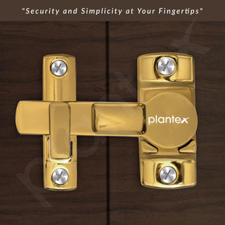 Plantex Door Latch for Balcony/Bathroom/Bedroom/Garden/Sliding Gate - Flip Lock/Chitkani/Back Stopper - (PVD Gold)