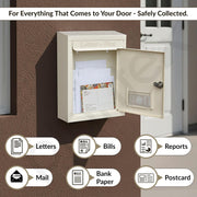 Plantex A4 Size Letter Box - Mail Box/Post Box/Letter Box for Home gate/Suggestion Box for Office- School/Complaint Box/Donation Box with Lock and Keys (Ivory) - Wall Mount