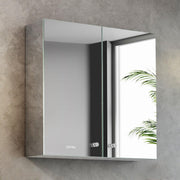 Plantex Premium Bathroom Cabinet with Mirror/ 304 Stainless Steel Bathroom Organiser with Mirror/Bathroom Mirror with Storage/Bathroom Accessories (18x18 Inch-Chrome/Double Door)