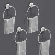 Plantex Stainless Steel Towel Ring for Bathroom/Wash Basin/Napkin-Towel Hanger/Bathroom Accessories (Chrome-Round) - (Pack of 4)