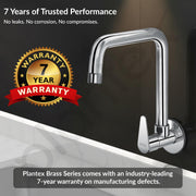 Plantex Brass Kitchen Sink Tap/360Ã‚Â° Swivel Spout Sink Tap for Kitchen Basin/Water Tap with Brass Wall Flange and Teflon Tape- 7 Year Warranty by Plantex (DOL-4300-Mirror Chrome)