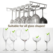 Plantex Wine Glass Rack/Holder Upside Down Hanging Organizer/Glass Hanging Stand for Pubs/Kitchen/Bars (L15.5 x W13 Inches - Triple Line)