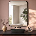 Plantex Aluminium Frame Mirror for Wall/Rectangle Wall Mount Mirror for Bedroom/Dressing Room/Living Room/Entryway - (24x32 Inch-Black)