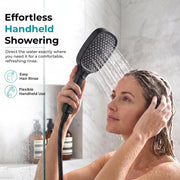 Plantex Hand Shower for Bath/4 Mode Multifunctional Shower/ABS Plastic Silicone Handheld Shower/Easy Mode Switching – (Black, APS-H592)