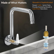 Plantex Brass Kitchen Sink Tap/360Ã‚Â° Swivel Spout Sink Tap for Kitchen Basin/Water Tap with Brass Wall Flange and Teflon Tape- 7 Year Warranty by Plantex (DOL-4300-Mirror Chrome)