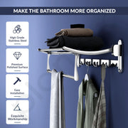 Plantex Stainless Steel Towel Holder in Bathroom/Towel Holder/Bathroom Towel Hanger for Wall/Towel Rack/Bathroom Accessories (24 Inch) Chrome Finish