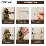 Plantex Aluminium Antique Bathroom Accessories Set Of 5-Pcs/Bathroom Hardware Set (Towel Rod/Napkin Ring/Paper Holder/Soap Dish/Tumbler Holder), Gold