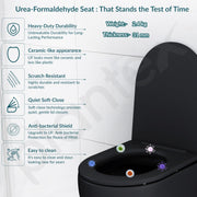 Plantex Imported Ceramic Western Commode for Toilet/Wall Hung Commode/Rimless Washdown Flush Commode with Soft Closing Toilet Seat Cover - P Trap (Matt Black)