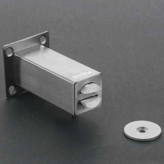 Plantex Stainless Steel Wall-Mounted Magnetic Door Stopper/Door Magnets to Hold Door/Door Catcher for Wooden Door - Pack of 4 (Matt Silver)