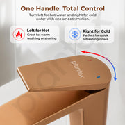 Plantex Wash Basin Mixer Tap/Hot & Cold Basin Mixer Faucet/Brass Deck Mount Pillar Spout for Bathroom Sink - Pack of 1 (4604, Brushed Rose Gold)