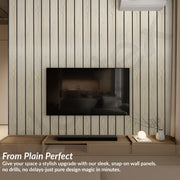 Plantex PVC 3D Wall Panels for Interior Wall Décor/Eco-Friendly Fluted Louvers Panels for Wall/PVC Panel for Walls 10 Feet/3D Louver Walls Panels/Pack of 7 Covers 70 Sq. Ft(Ivory Oak)